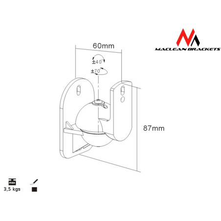 Uchwyt głośnikowy do kolumn MC-526 komplet 2 szt 3.5kg