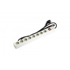 Listwa zasilająca PDU 19" RACK 8xTyp E, 1.8m 1xSchuko, 16A, wł./wył., aluminiowa