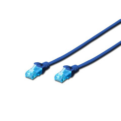 Patch cord RJ45-RJ45 kat.5e U/UTP AWG 26/7 PVC 0,25m niebieski