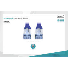 Patch cord U/UTP kat.5e PVC 0,5m niebieski