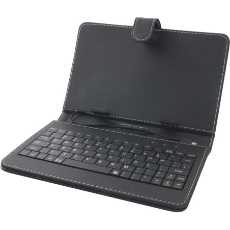KLAWIATURA + ETUI DO TABLETÓW 7" EK123 MADERA / SKÓRA            EKOLOGICZNA /  STAND / CZARNE