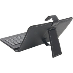 KLAWIATURA + ETUI DO TABLETÓW 7" EK123 MADERA / SKÓRA            EKOLOGICZNA /  STAND / CZARNE
