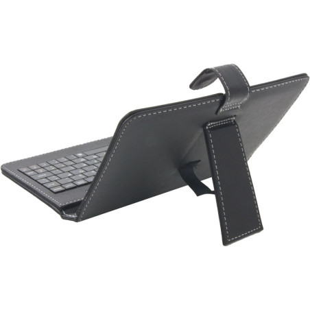 KLAWIATURA + ETUI DO TABLETÓW 7" EK123 MADERA / SKÓRA            EKOLOGICZNA /  STAND / CZARNE