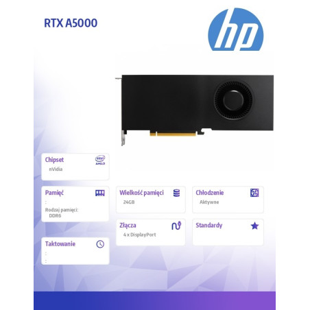 Karta graficzna NVIDIA RTX A5000 24GB 4DP GFX 20X23AA